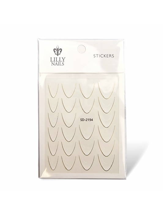 French Stickers White/Gold